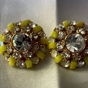Kate Spade Elegant Yellowish/Green Gold Crystal Earrings